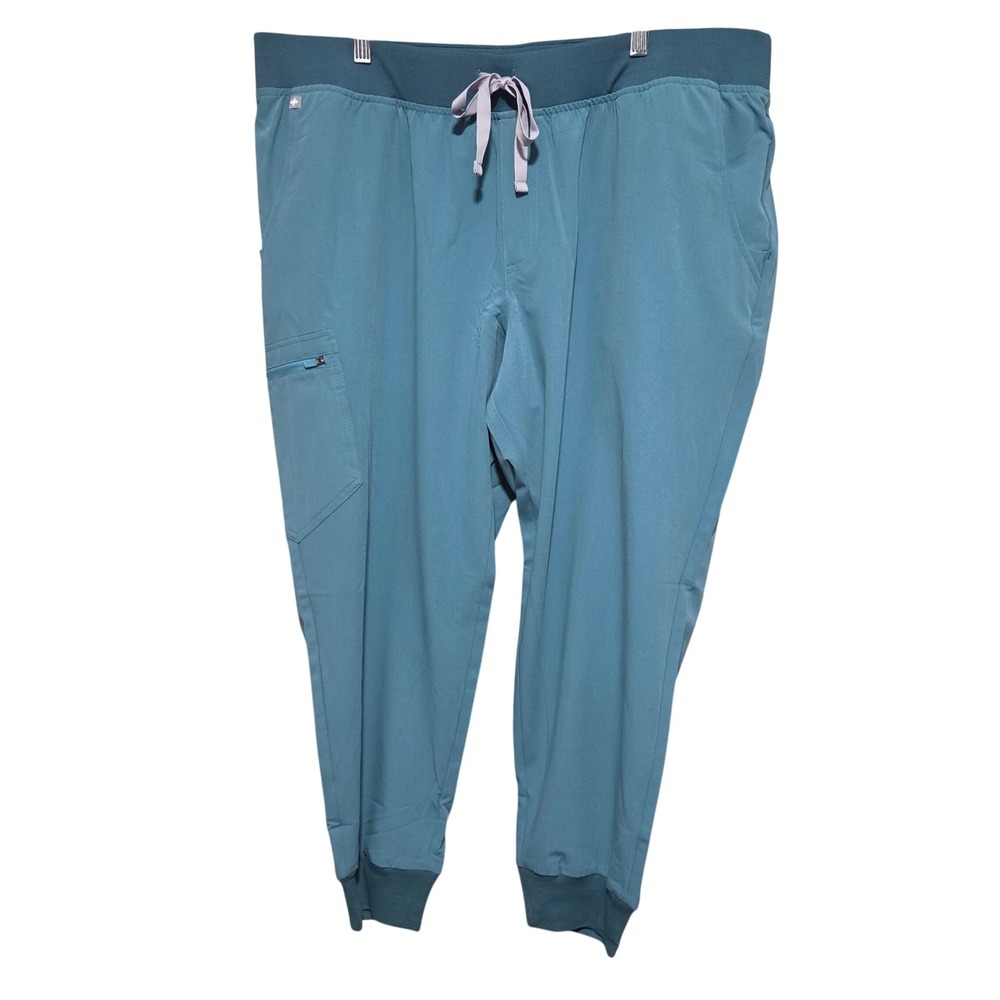 Figs Zamora Jogger Scrub Pants Womens 3XLP Hydro Green 1SW200001 Petite NWT